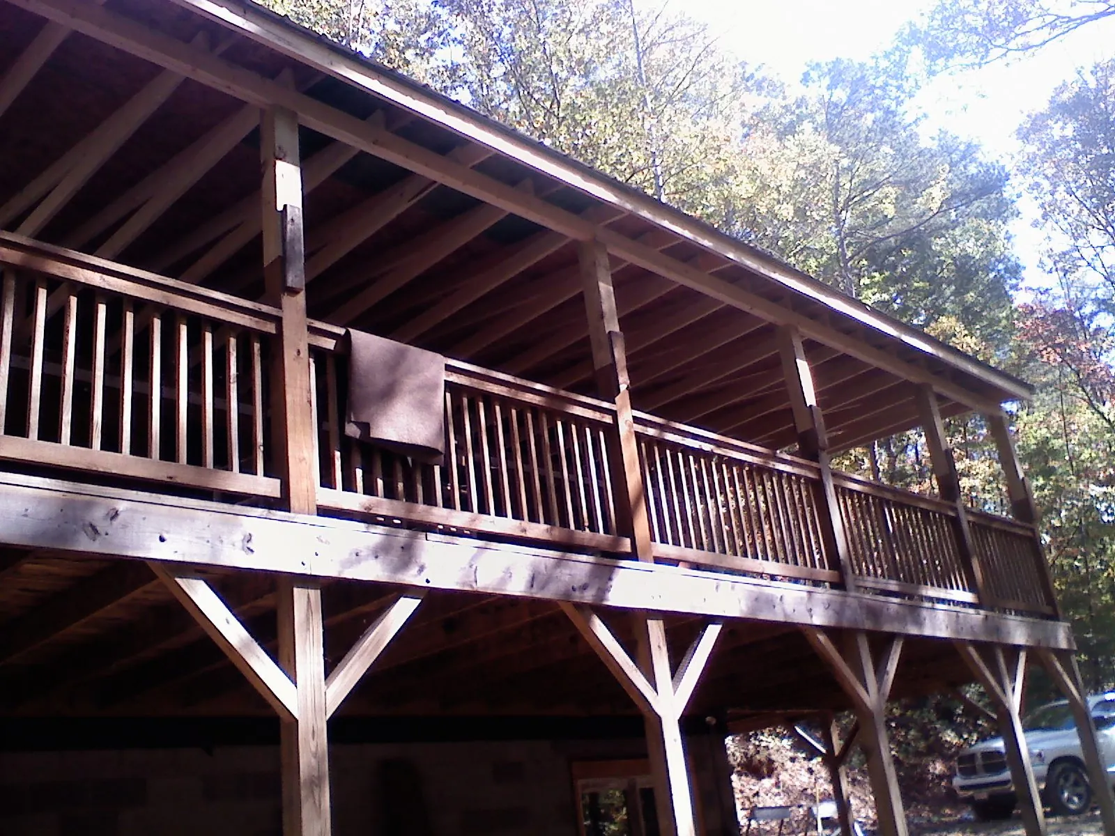 Timber framing under a new elevated porch and deck — Roof Leak Repair in Casar by Roofing Brothers